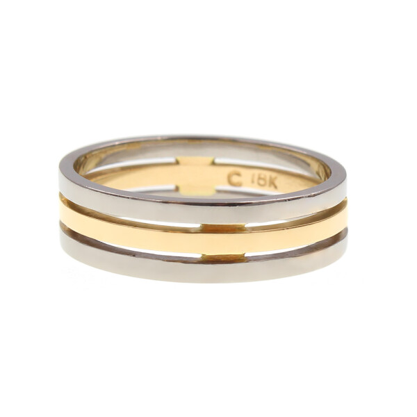 Par de alianzas combinadas en oro blanco y amarillo 18k Par de alianzas combinadas en oro blanco y amarillo 18k
