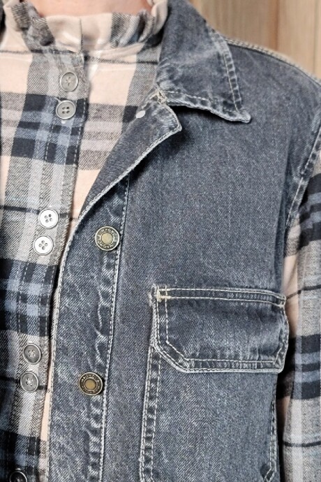 Chaleco Biker Denim Negro