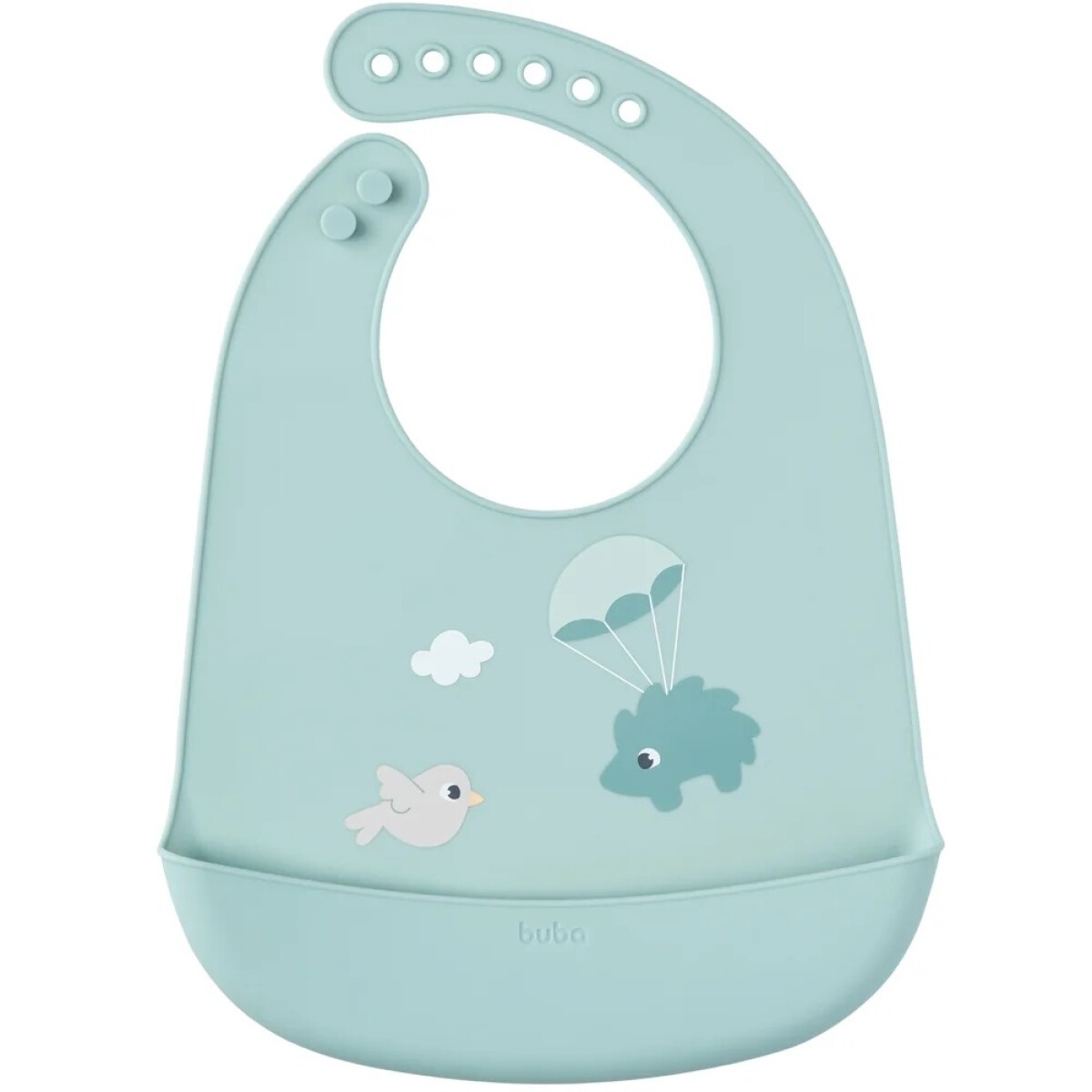 Babero silicona BUBA cloudy - verde 