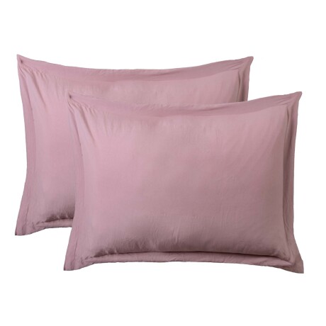 SET FUNDAS ALMOHADA POLIESTER ROSA PREWASHED