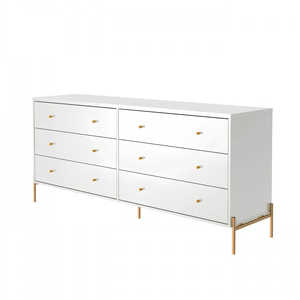 Cómoda Aparador Jasper 1.82 White Gloss Gold