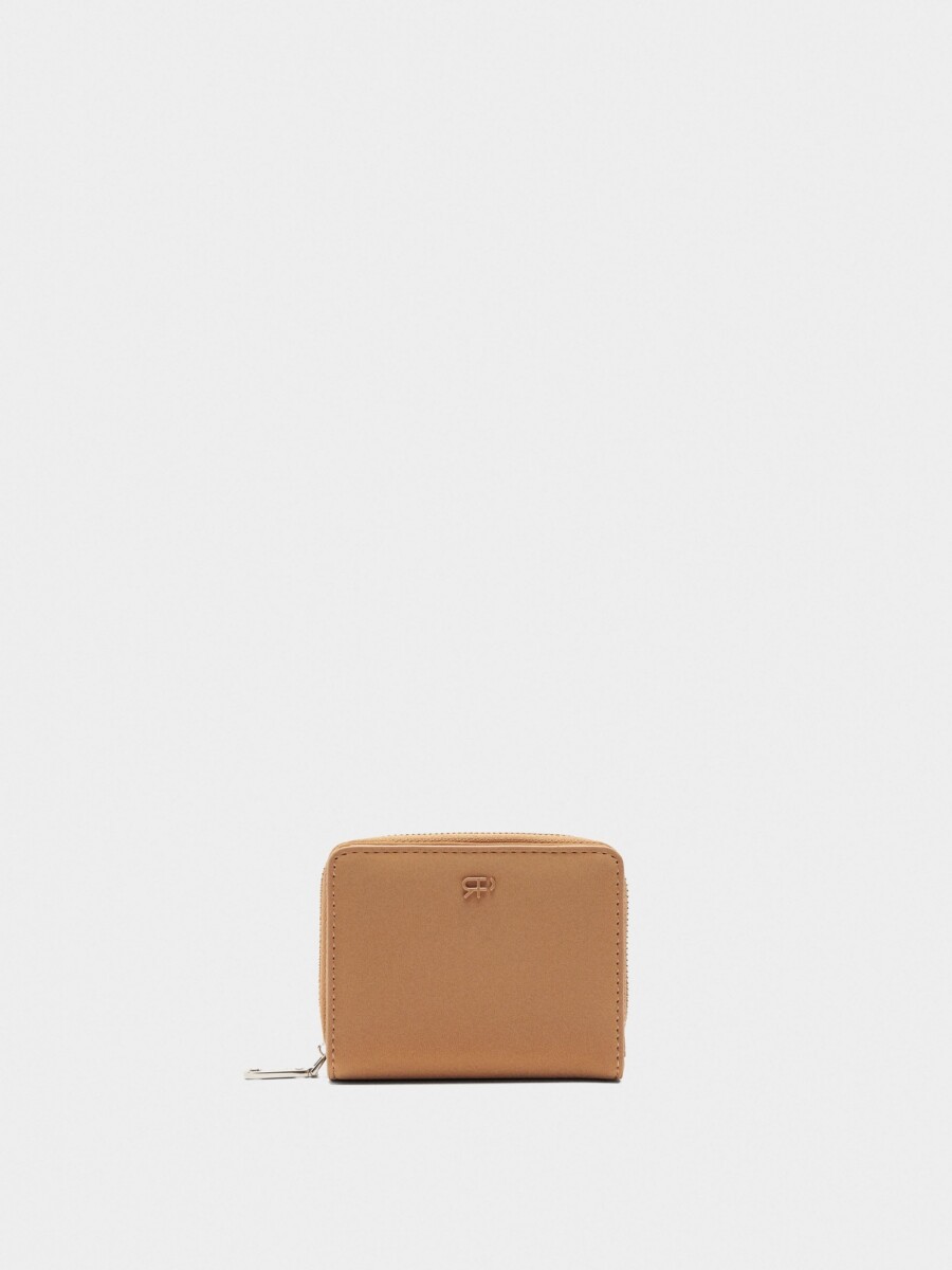 Cartera Básica De Textura Suave camel