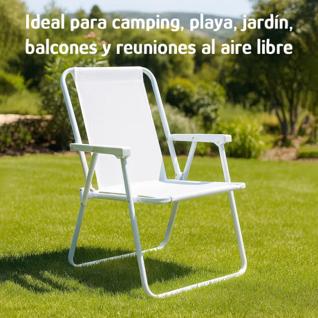 Silla Alta Aluminio Reposera Mor 110 kg Plegable Sannet Blanco