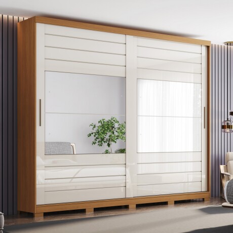 ROPERO CAYMAN 2 PUERTAS 6 CAJONES INTERNOS 2 ESPEJOS GUARDARROPA CLOSET ARMARIO 100% MDF OFF WHITE
