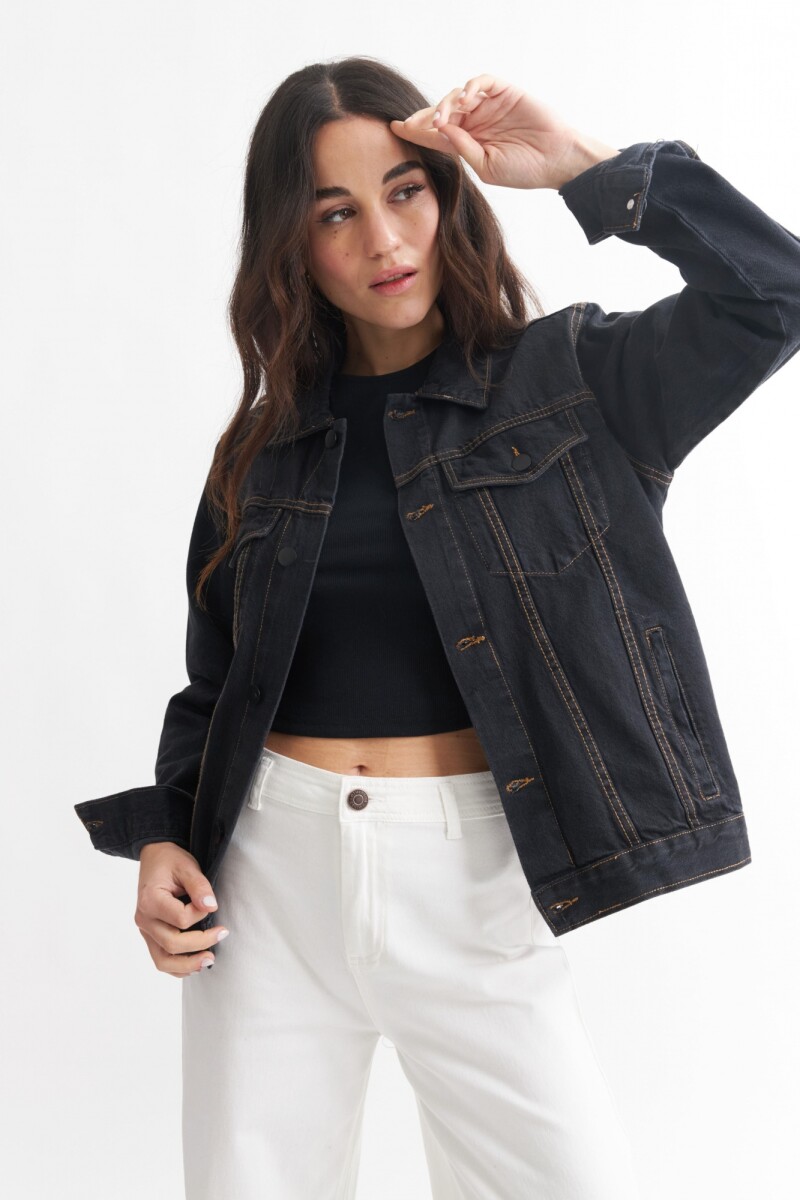 Campera de jean - UNISEX NEGRO