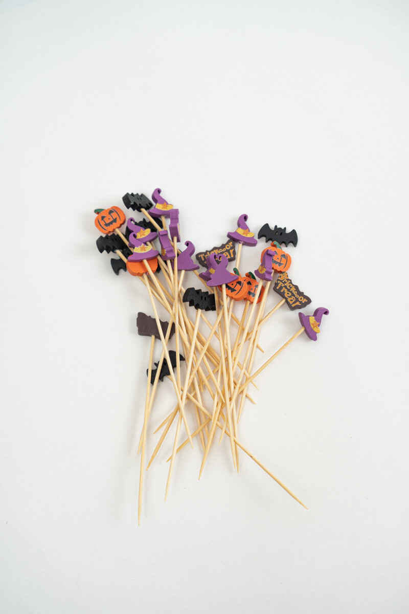 Utensillos Pinchos De Copetín Halloween, 25 Piezas - Color Unico 