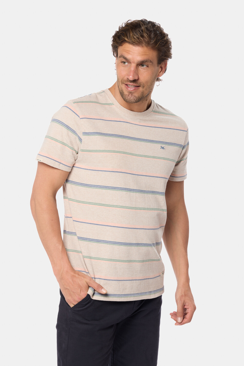 REMERA RAYADA Beige