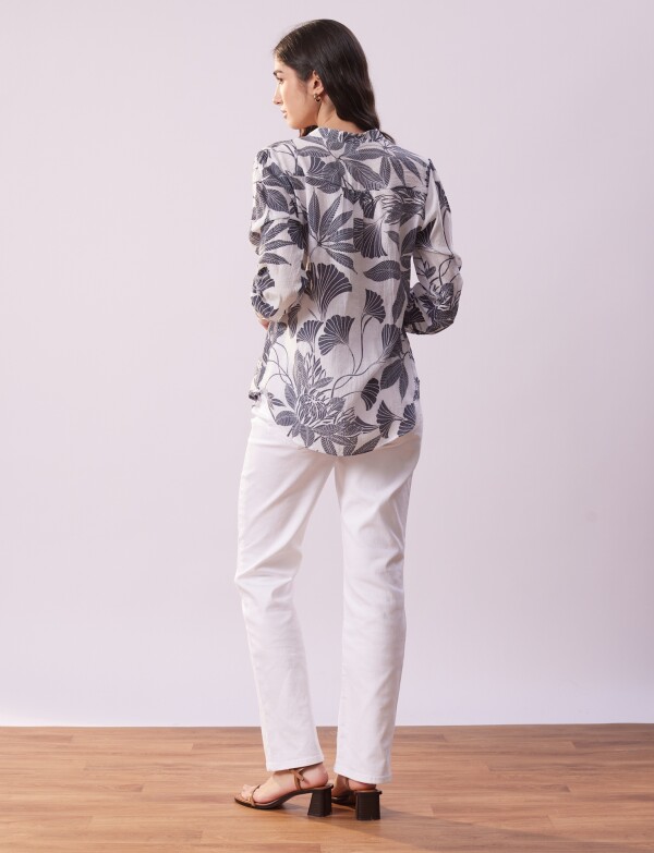 Blusa Gasa Print MULTI/GRIS