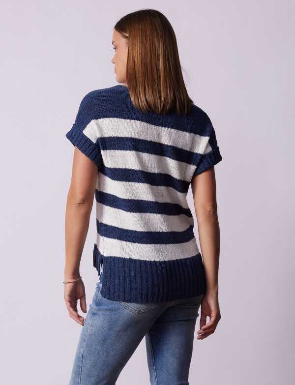 Buzo Lineas AZUL/BLANCO