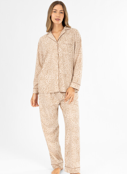 Pijama wincy animal print Crema