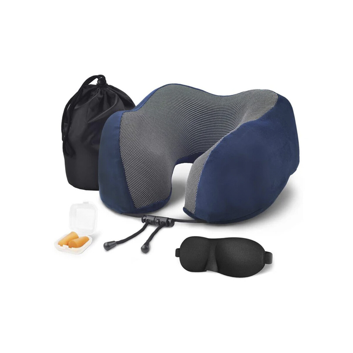 KIT ALMOHADILLA, ANTIFAZ Y TAPONES PARA OIDO AZUL 