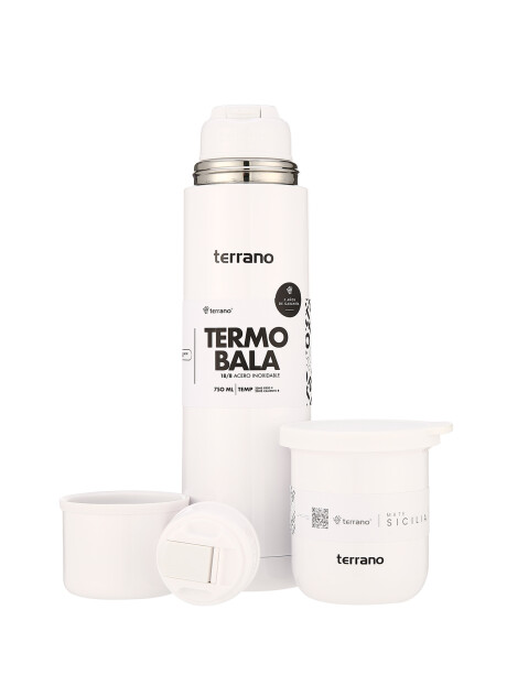 Kit Acero Bala Metalizado - 750mL + Mate Sicilia Blanco