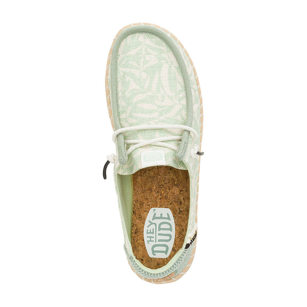 Wendy Espadrille Retro Palm - Mujer Celadon Green/White