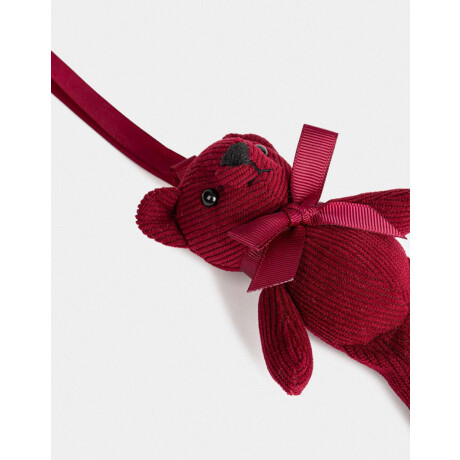 Llavero Y Charm Osito De Peluche Rojo Burdeaux