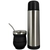 Set Termo Selecta 500ml + Mate + Bombilla Para Mate Y Bebidas Calientes Negro