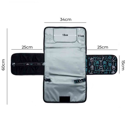 Cambiador Para Bebé Acolchado Portable Impermeable Negro