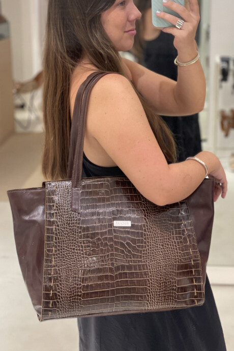 Bolso office Crocco chocolate
