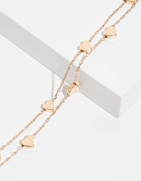 Pulseras Flexibles Special Price Pulsera Con Corazones - Dorado