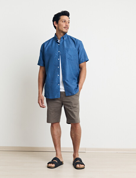 012658 CAMISA HARRINGTON LABEL Azul/blanco