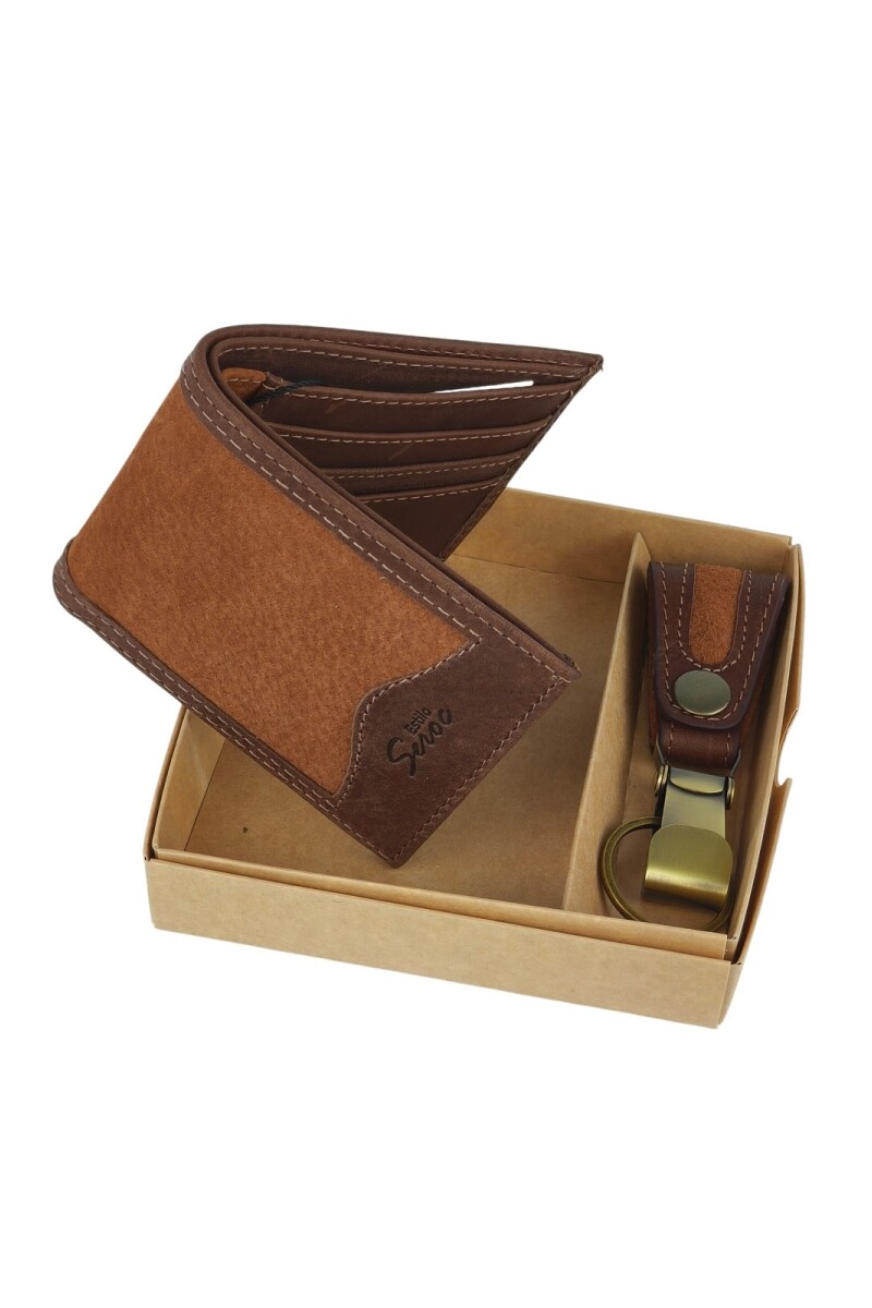 Set de billetra combinada y llavero oxido