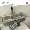 Pileta de cocina Lumax Acero Doble Bacha Monocomando 78x42 cm Negro