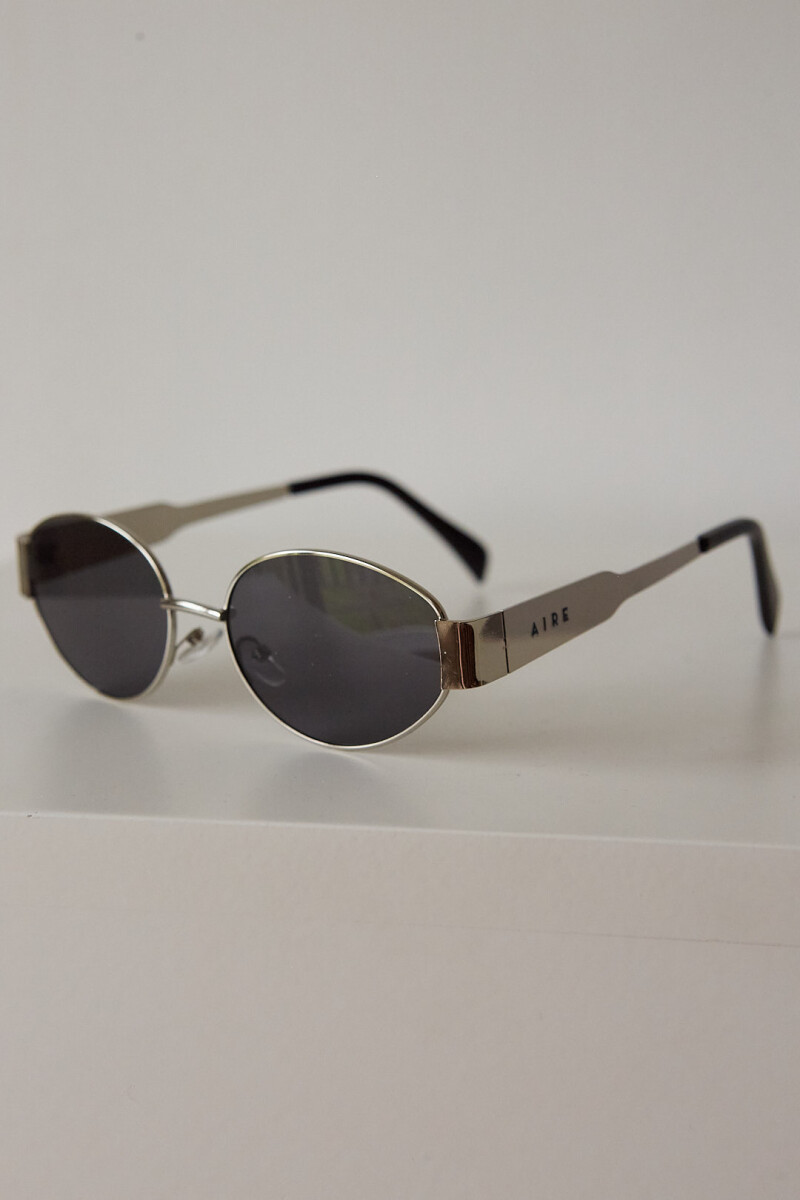 METAL ROUND SUNNIES - SILVER/BLACK 