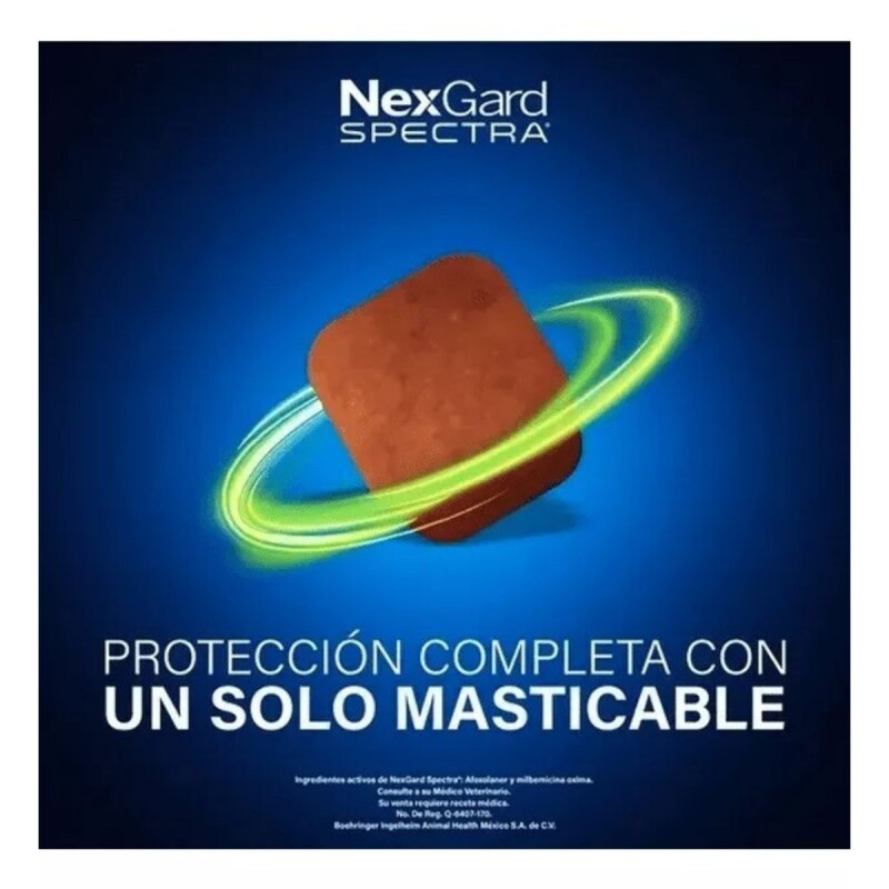 NEXGARD SPECTRA X 3 COMPRIMIDOS ANTIPARASITORIO INTERNO Y EXTERNO DE 3,6 A 7,5 KG