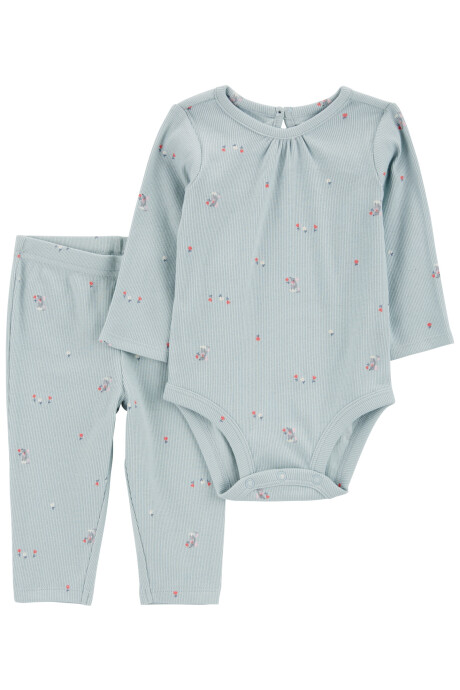 Set dos piezas de algodón, pantalón y body, diseño ratoncitos Sin color