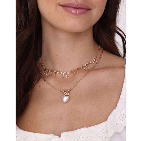 Collares Cortos Moño Dorado