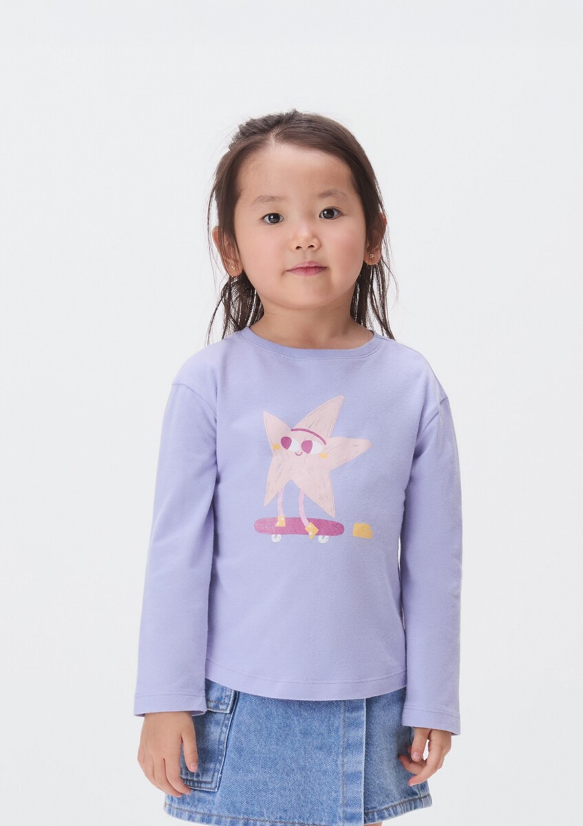 BLUSA INFANTIL CON ESTAMPA - VIOLETA 