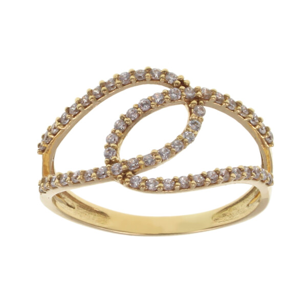 Anillo de oro amarillo 18k con circonias N8209 Anillo de oro amarillo 18k con circonias N8209