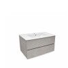 Mueble de baño suspendido Gris Claro 80 cm con bacha incorporada de Loza Mueble De Baño Suspendido Gris Claro 80 Cm Con Bacha Incorporada De Loza