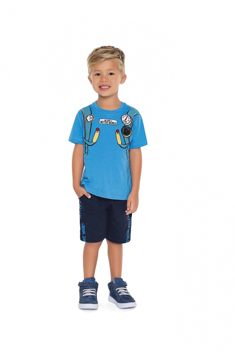 Camiseta en tejido de punto para niños - AZUL 