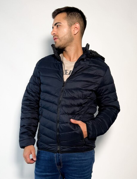Campera de nylon con capucha desmontable Matata Azul
