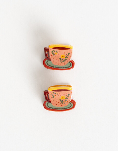 Broches Sets Acrilico Set X2 Miin Borches De Taza. - Combinacion Multicolor