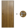 Puerta Desarmada Interior en MDF con Marco y Cerradura Lumax Marrón Claro Lisa Herraje Plateado