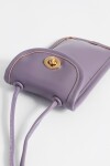 Bandolera porta celular con broche lila