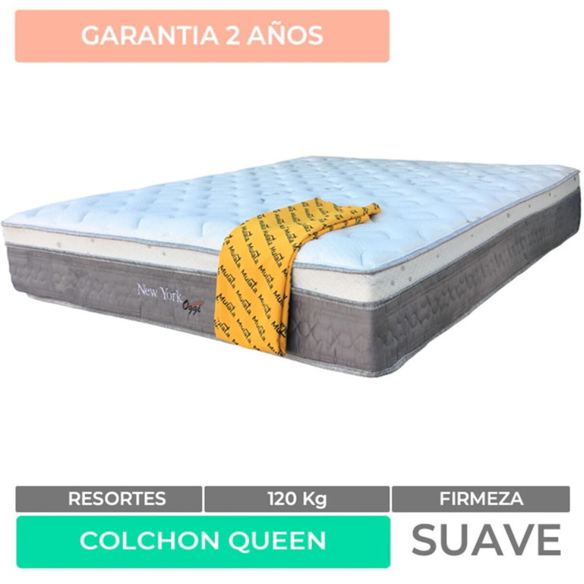 QUEEN - Colchón Resortes New York Premium 158x188x30 120K 