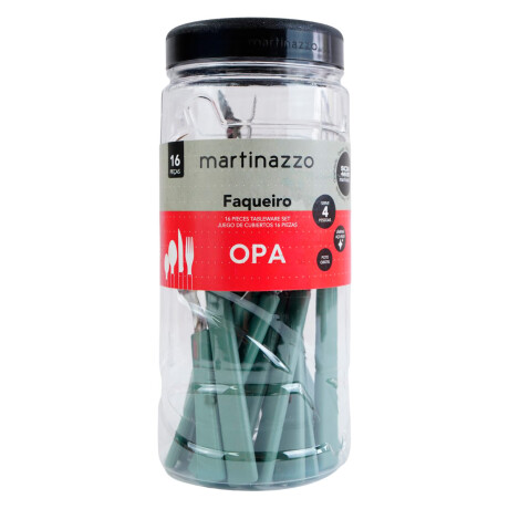 Juego de cubiertos x16 verde linea Opa Martinazzo Juego de cubiertos x16 verde linea Opa Martinazzo