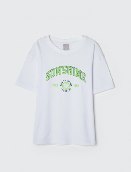 CAMISETA INFANTIL CON ESTAMPA BLANCO