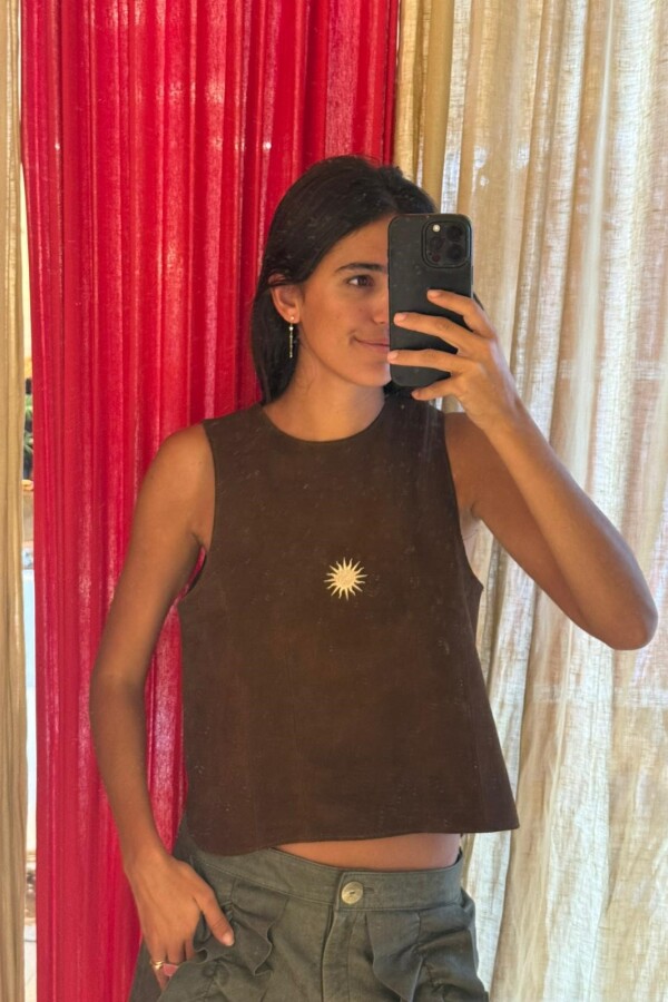 Sun Suede Vest Gamuza Chocolate