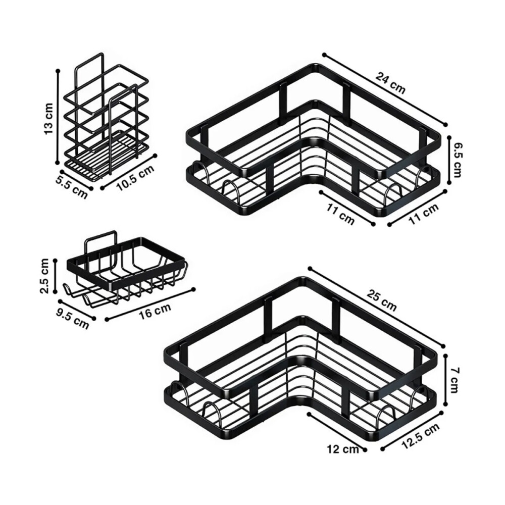 Set X5 Organizador De Baño O Cocina Esquinero Jabonera Set X5 Organizador De Baño O Cocina Esquinero Jabonera