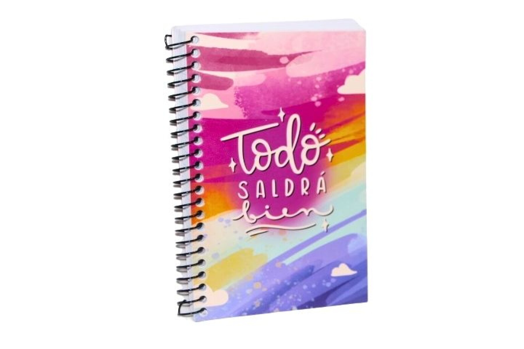 LIBRETA AUGURI ESPIRAL 96 HOJAS TAMAÑO 10 CM X 15 CM - TAPA TODO SALDRA BIEN 
