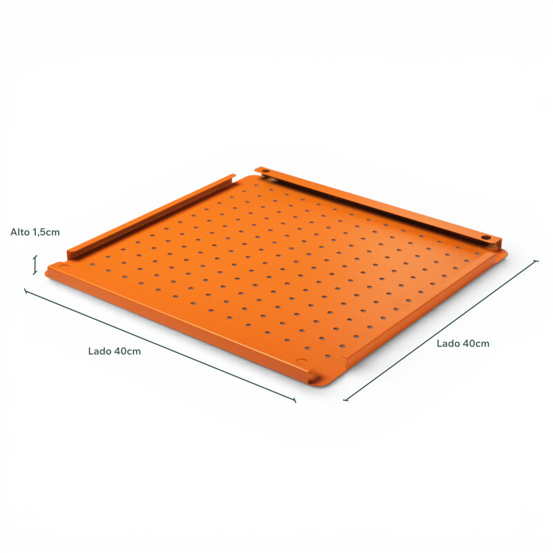 Panel perforado pegboard metálico organizador de pared 40x40 cm – Multiuso para el hogar Naranja