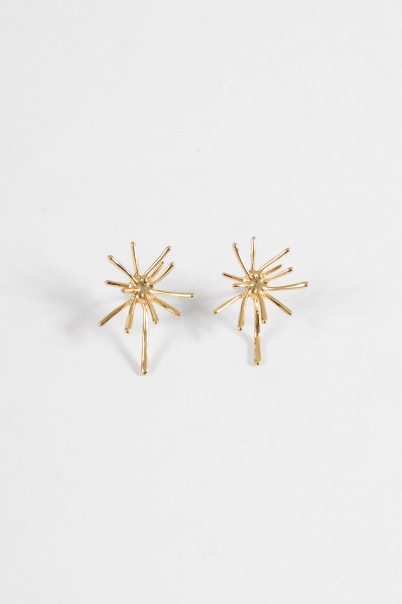 Caravanas sol acero dorado