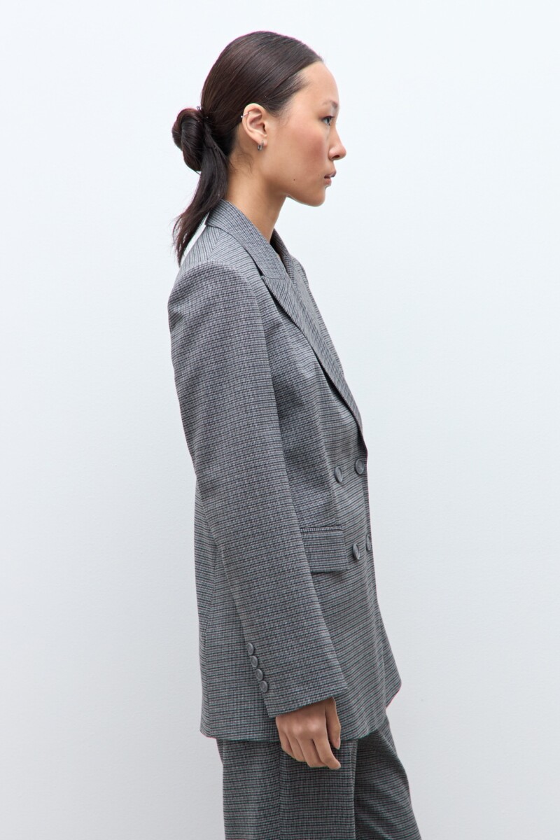 Blazer fantasía doble botonadura gris
