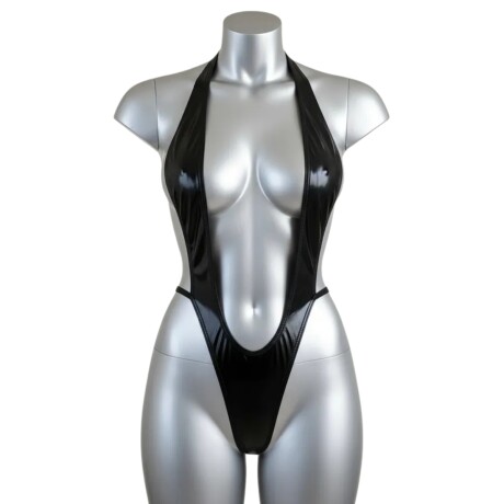 Body Sexy De Vinilo Con Espalda Descubierta Body Sexy De Vinilo Con Espalda Descubierta