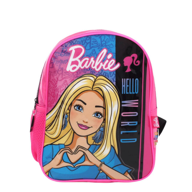 Mochila Barbie Hello World 16" Fucsia - Negro