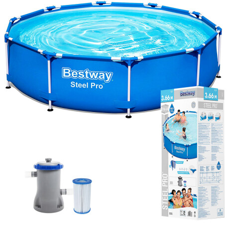 Piscina Bestway Estructural 6473 L 366x76cm + Bomba Azul