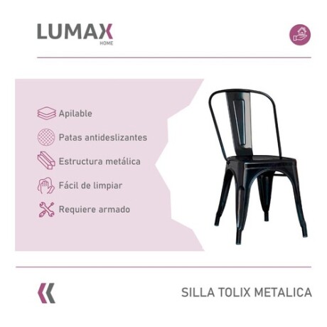 Pack 4 Sillas Tolix Lumax Varios Colores Negro